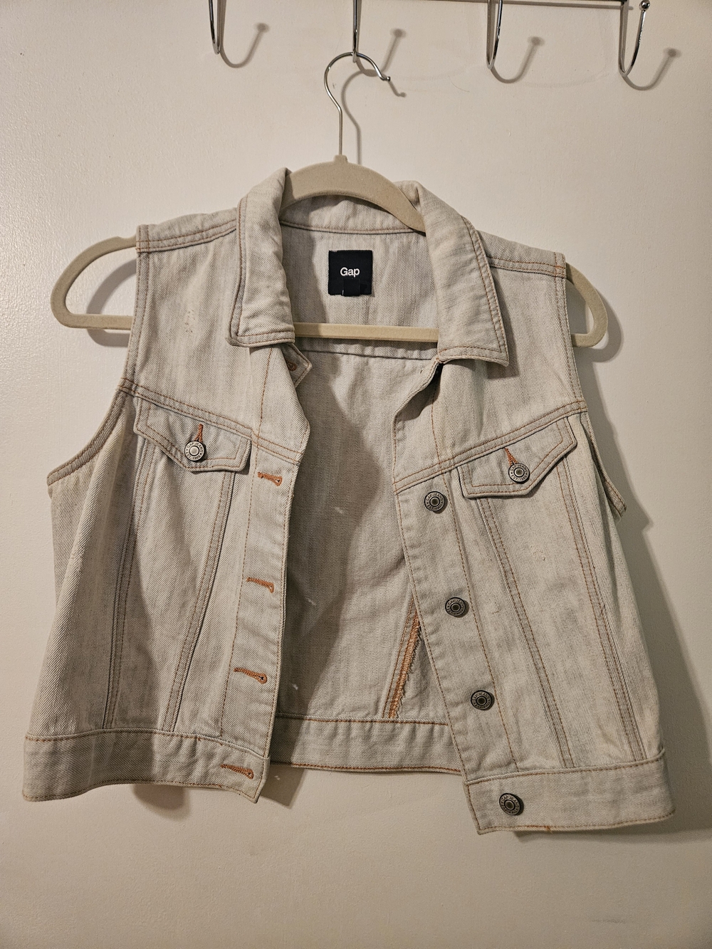 GAP Light Light Denim Sleeveless Vest Jacket